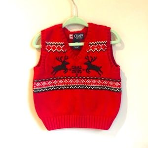 Chaps brand Christmas reindeer sweater vest 18 month